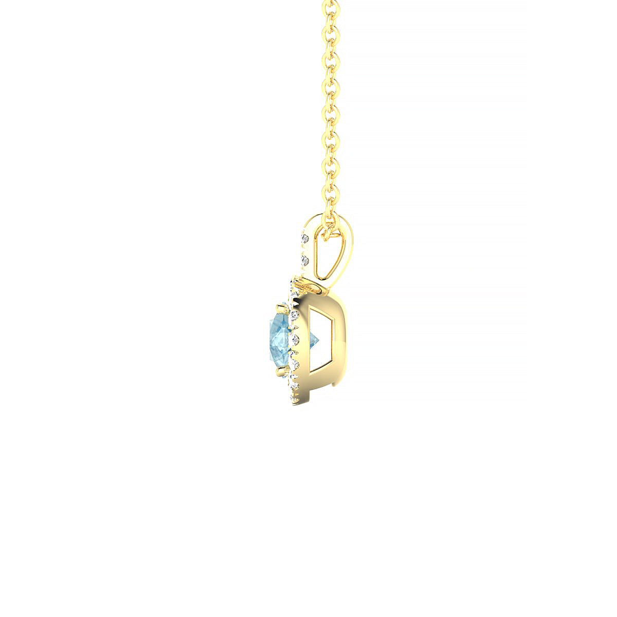Sunrise | 18k Yellow Gold 4.5 mm Round Aquamarine Pendant