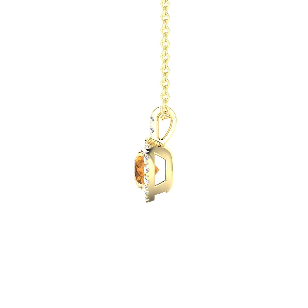 Sunrise | 18k Yellow Gold 4.5 mm Round Citrine Pendant
