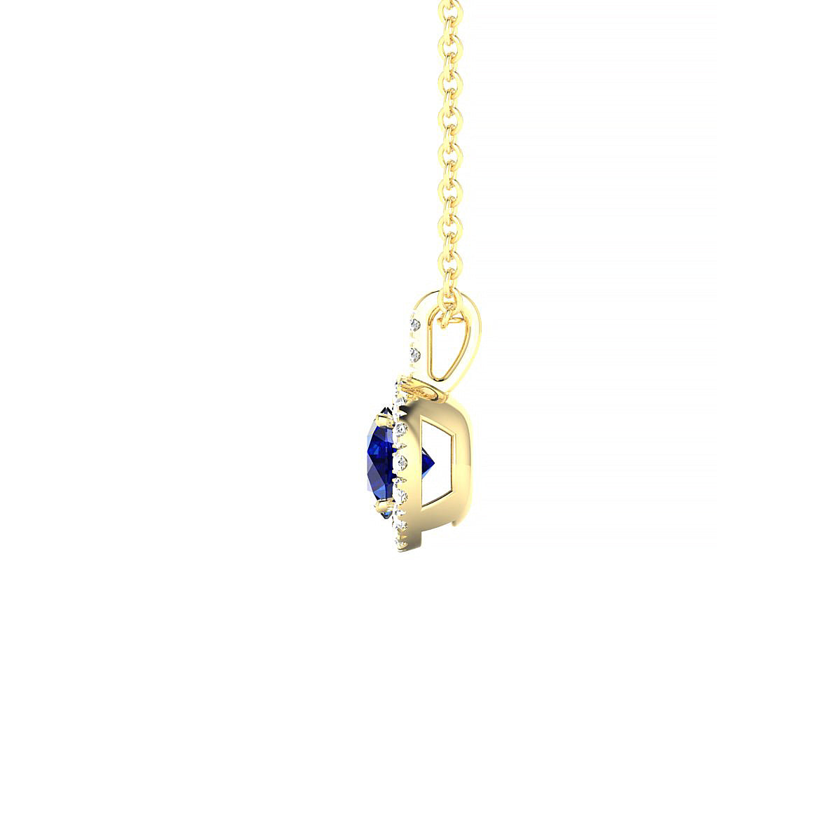 Sunrise | 18k Yellow Gold 4.5 mm Round Sapphire Pendant