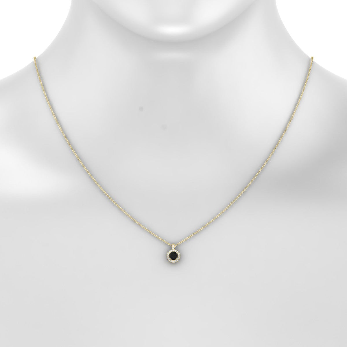 Sunrise | 18k Yellow Gold 4.5 mm Round Black Diamond Pendant