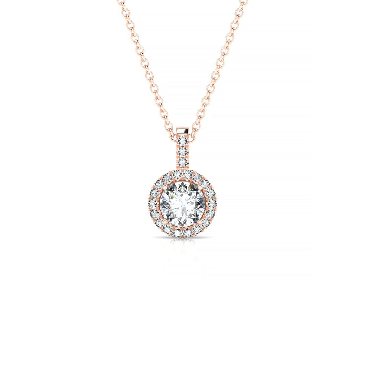 Sunrise | 18k Rose Gold 5.2 mm Round Diamond Pendant