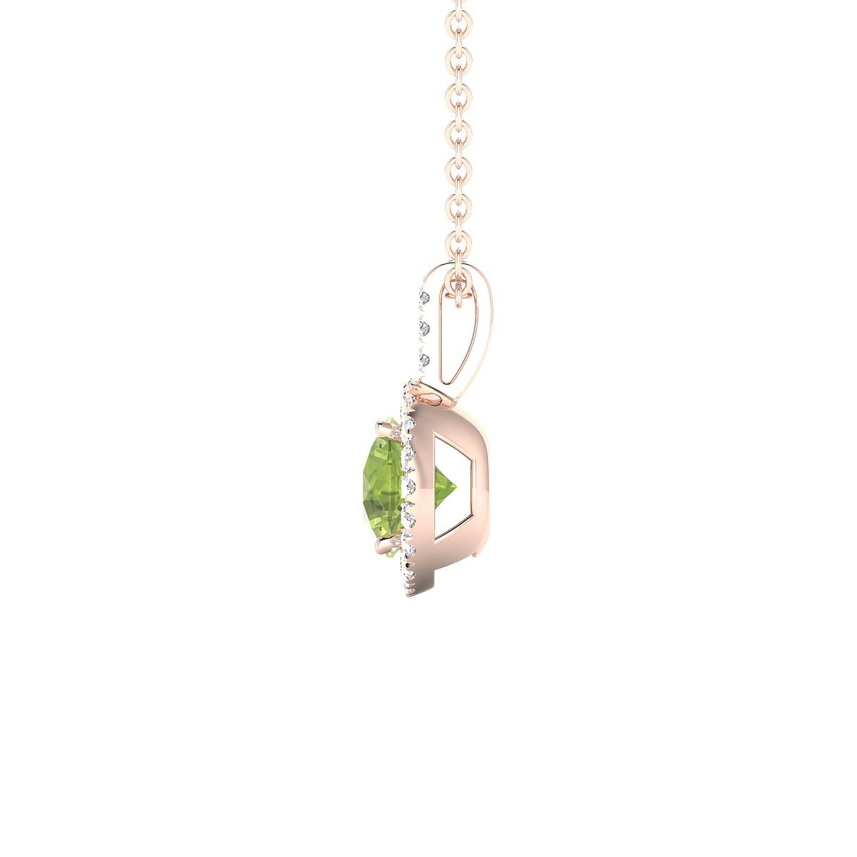 Sunrise | 18k Rose Gold 6 mm Round Peridot Pendant