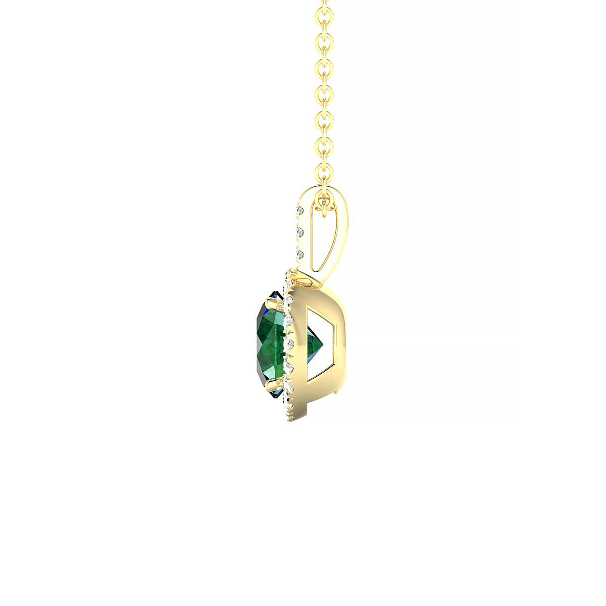 Sunrise | 18k Yellow Gold 6 mm Round Emerald Pendant