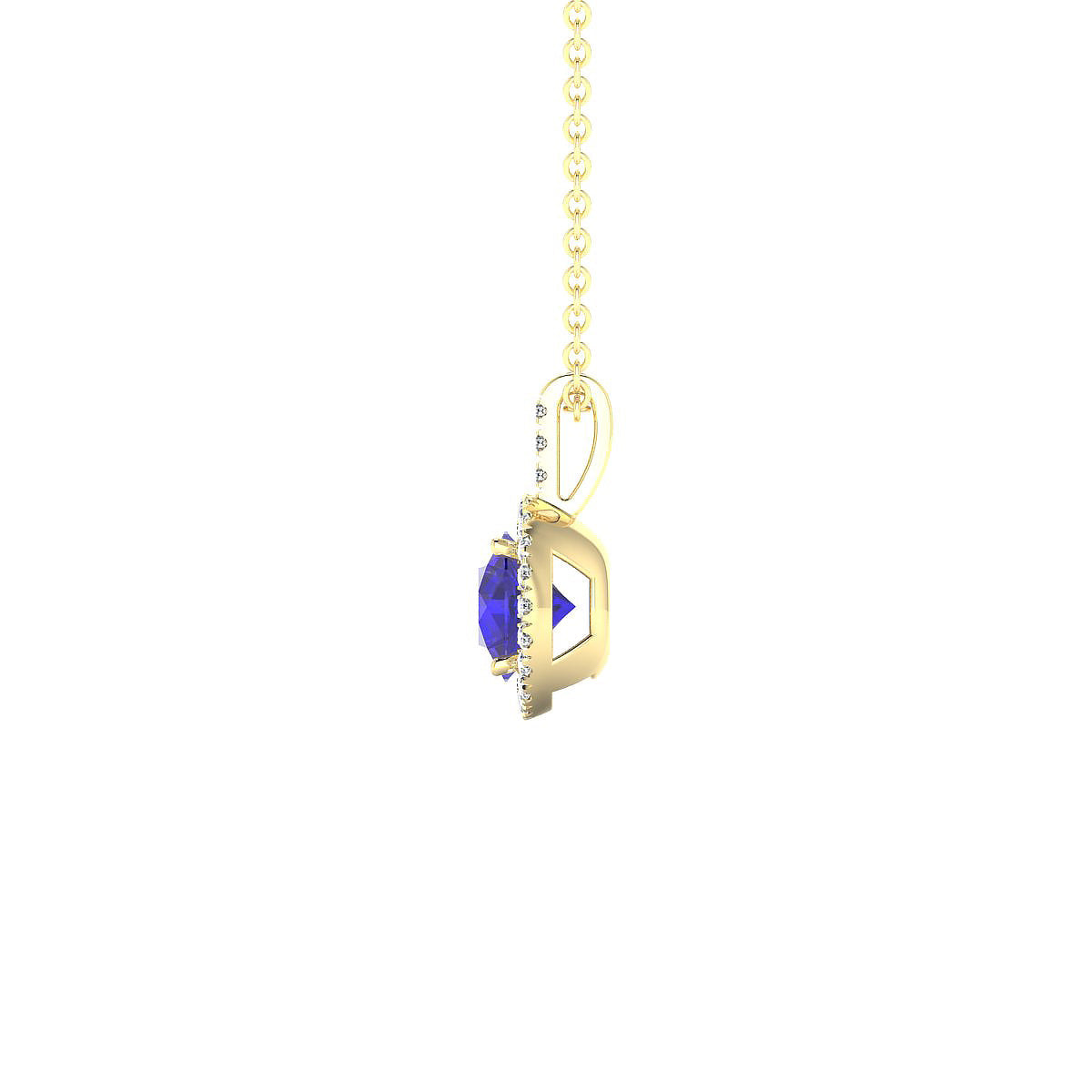 Sunrise | 18k Yellow Gold 6 mm Round Tanzanite Pendant