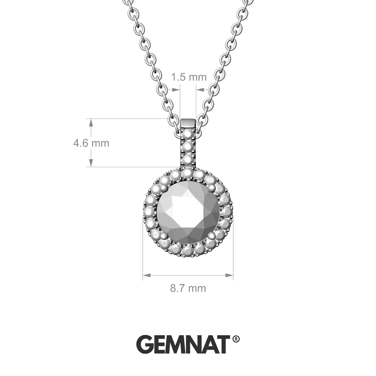Sunrise | 18k Rose Gold 6 mm Round Black Diamond Pendant