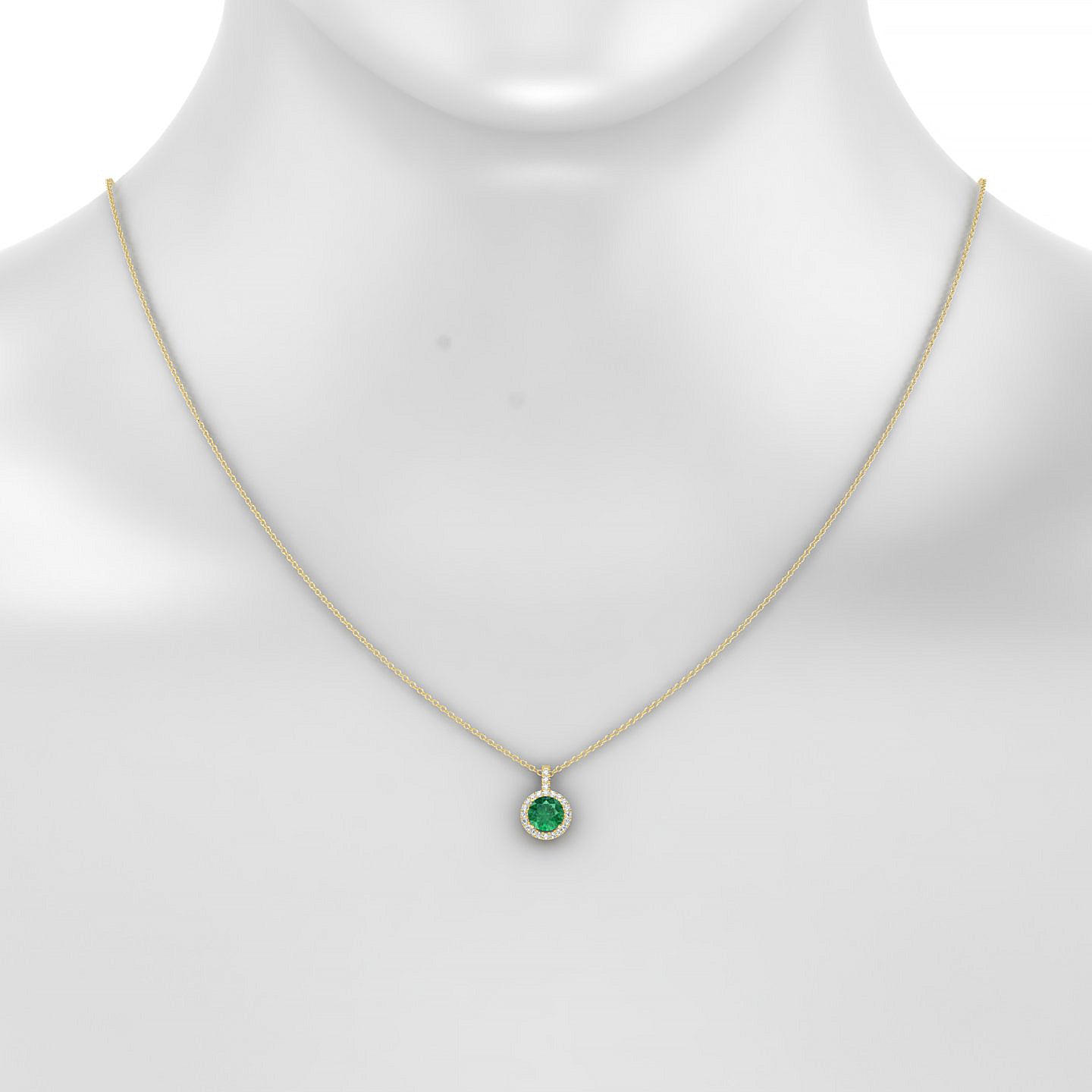 Sunrise | 18k Yellow Gold 6 mm Round Emerald Pendant