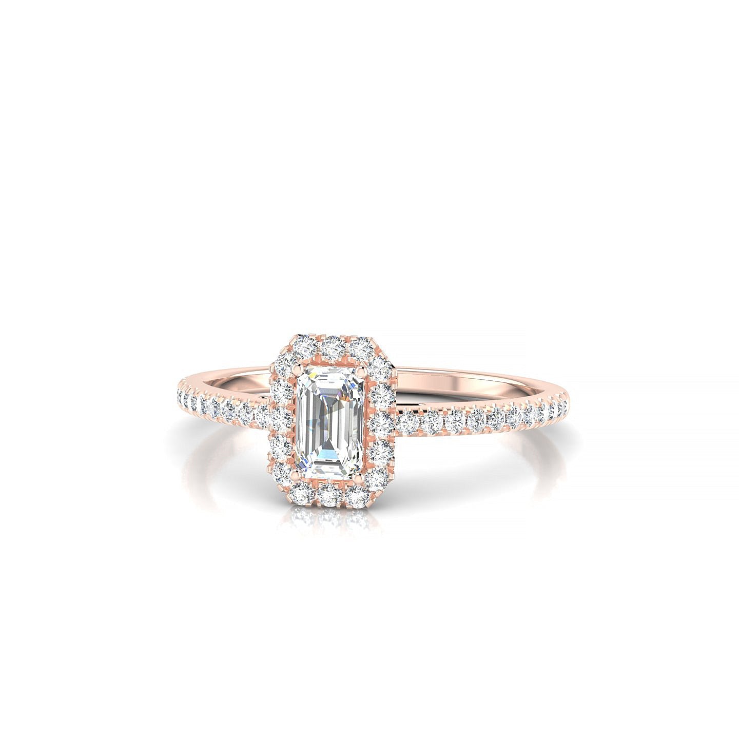 Sunrise | 18k Rose Gold 5 x 3 mm Emerald Diamond Ring