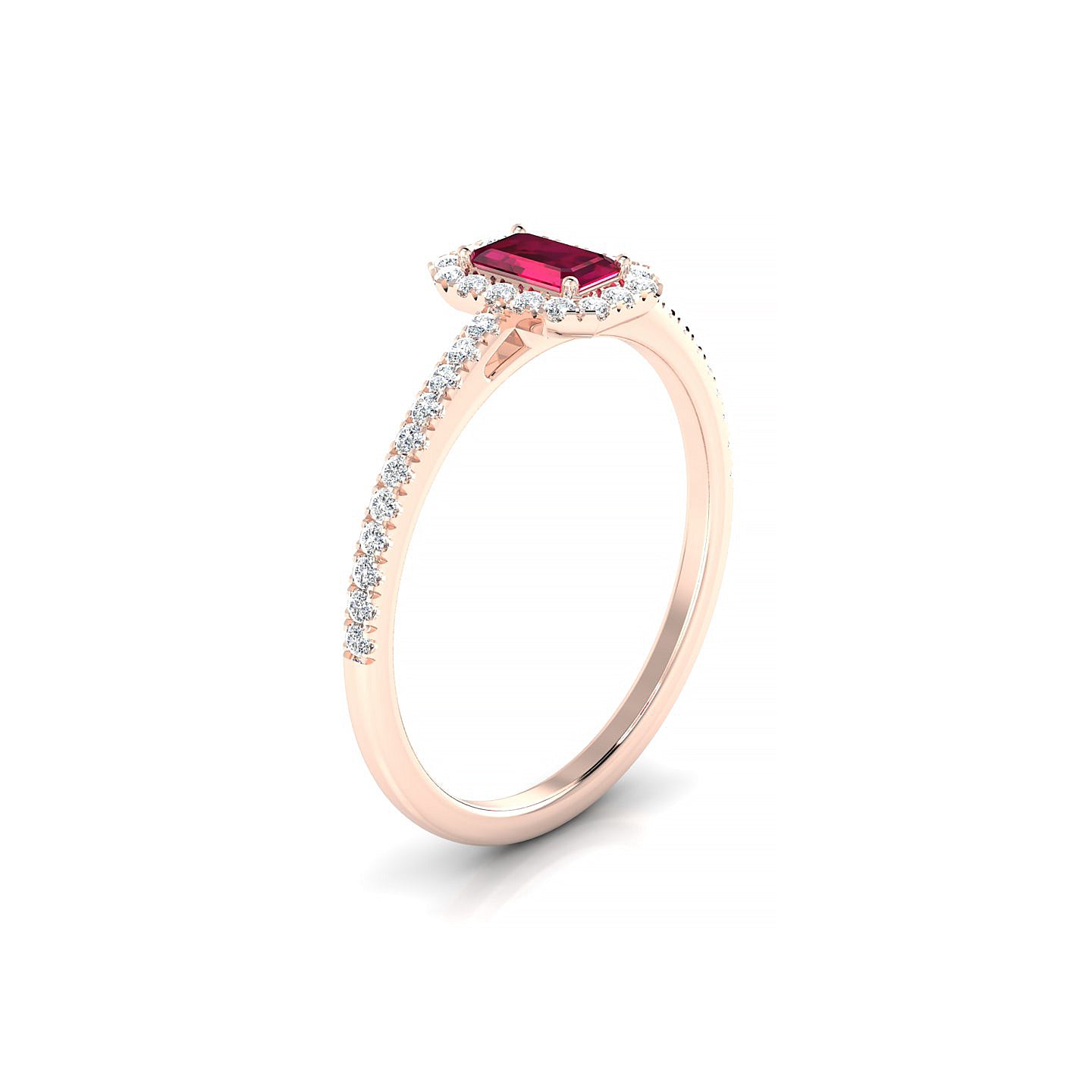 Sunrise | 18k Rose Gold 5 x 3 mm Emerald Ruby Ring