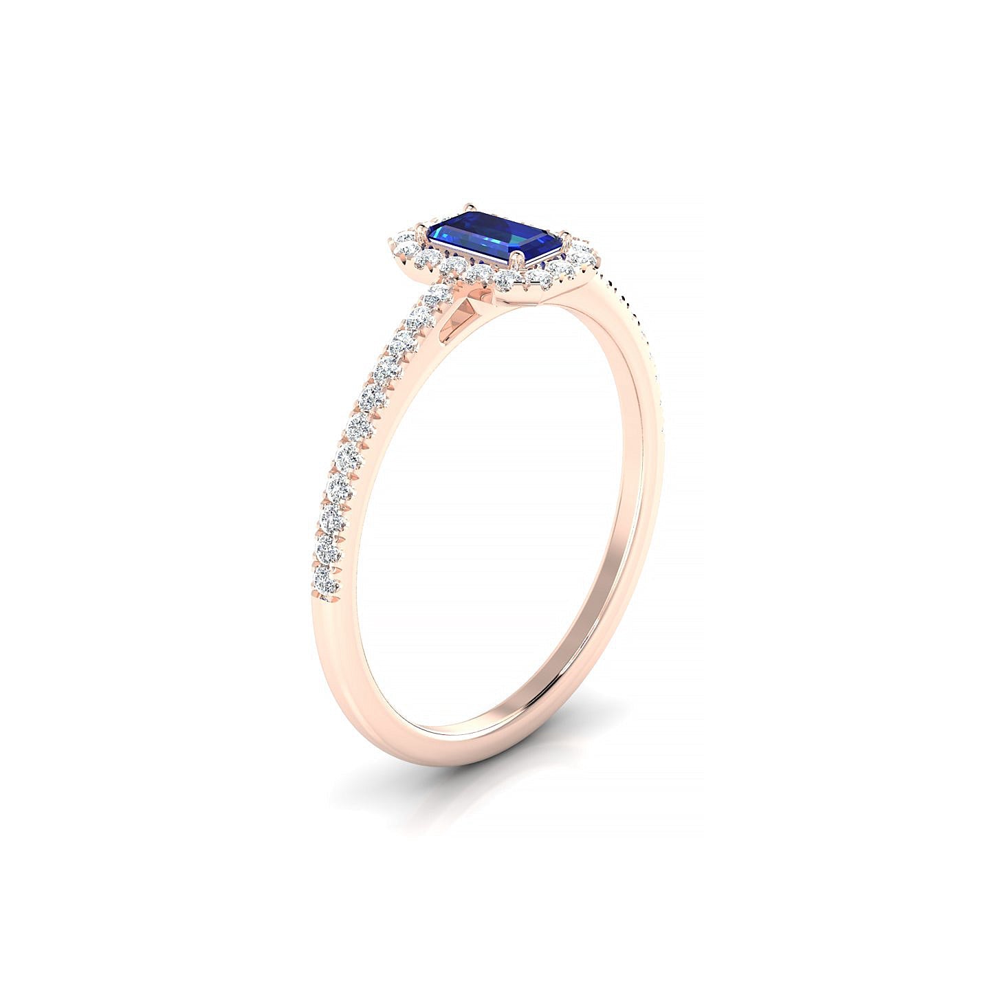 Sunrise | 18k Rose Gold 5 x 3 mm Emerald Sapphire Ring