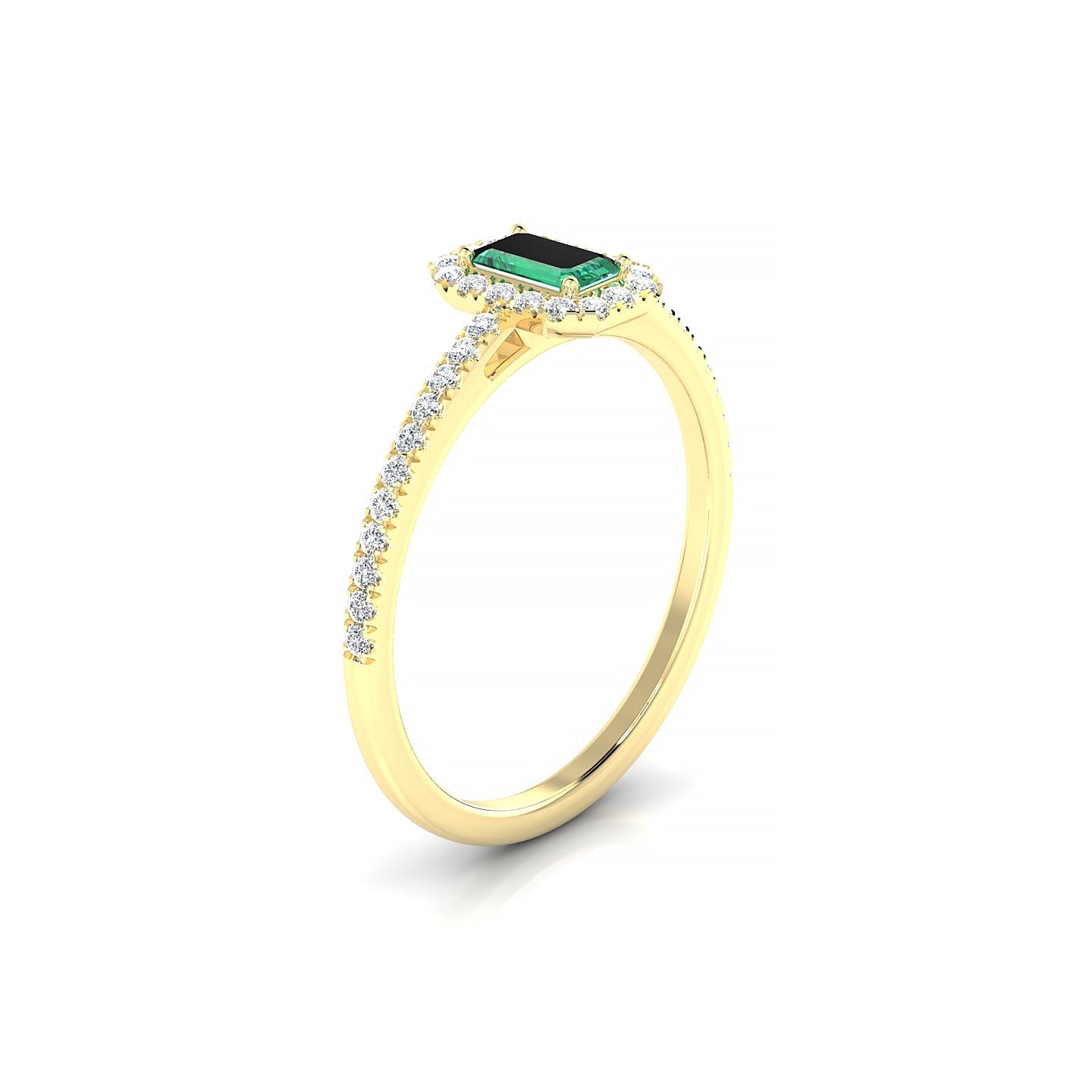 Sunrise | 18k Yellow Gold 5 x 3 mm Emerald Emerald Ring
