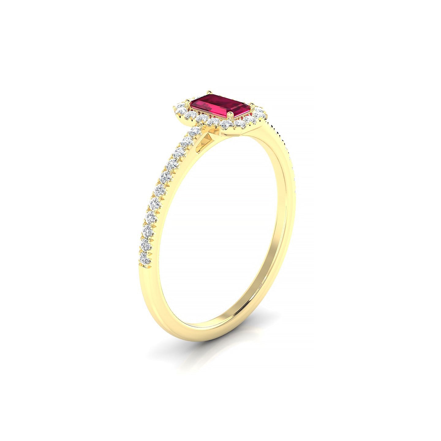 Sunrise | 18k Yellow Gold 5 x 3 mm Emerald Ruby Ring