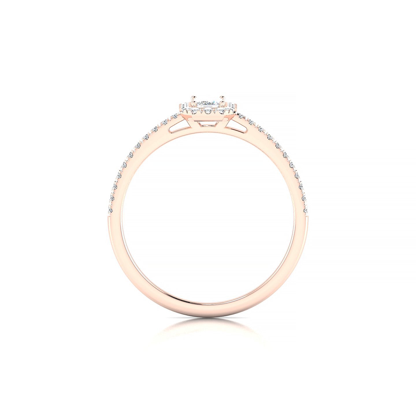 Sunrise | 18k Rose Gold 5 x 3 mm Emerald Diamond Ring