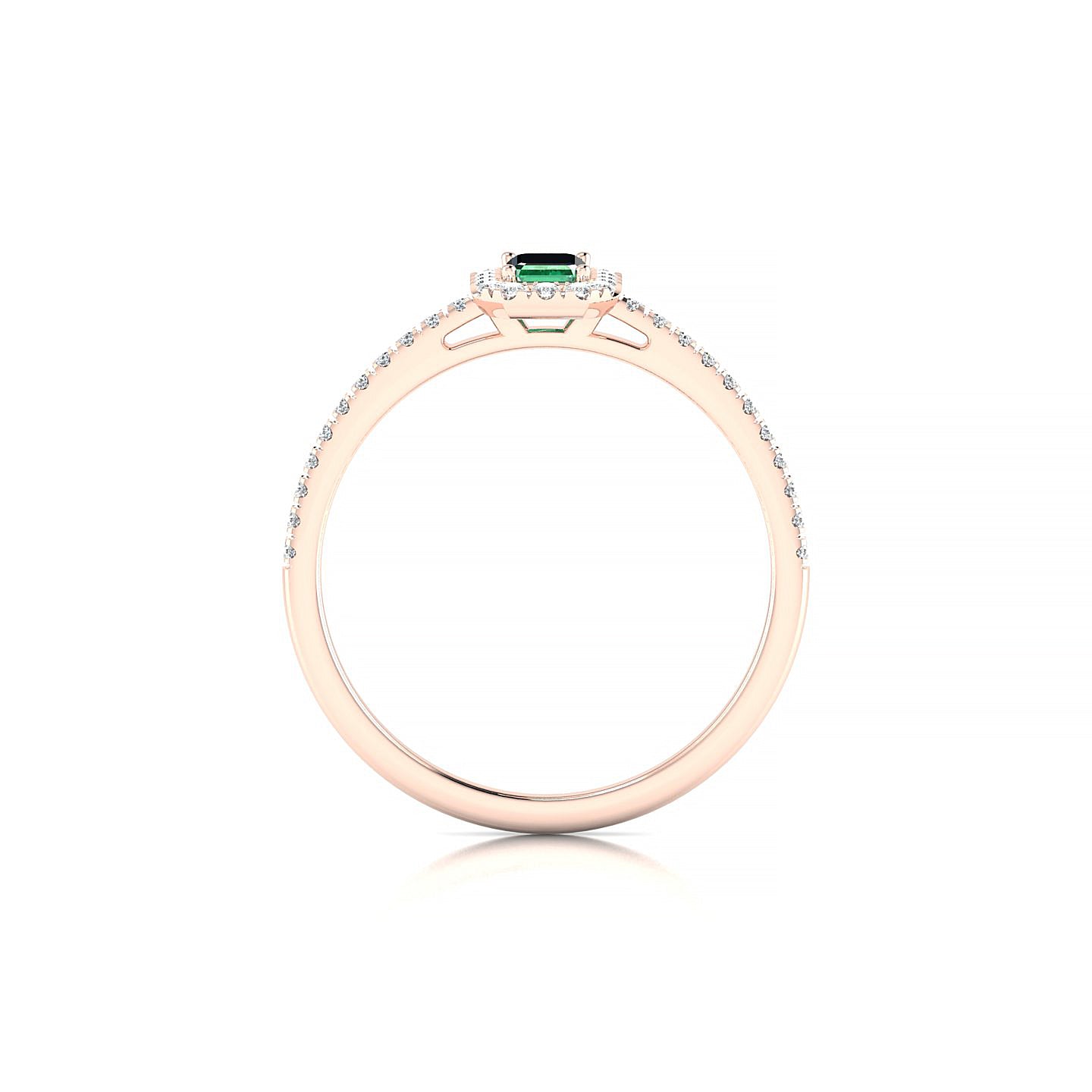 Sunrise | 18k Rose Gold 5 x 3 mm Emerald Emerald Ring