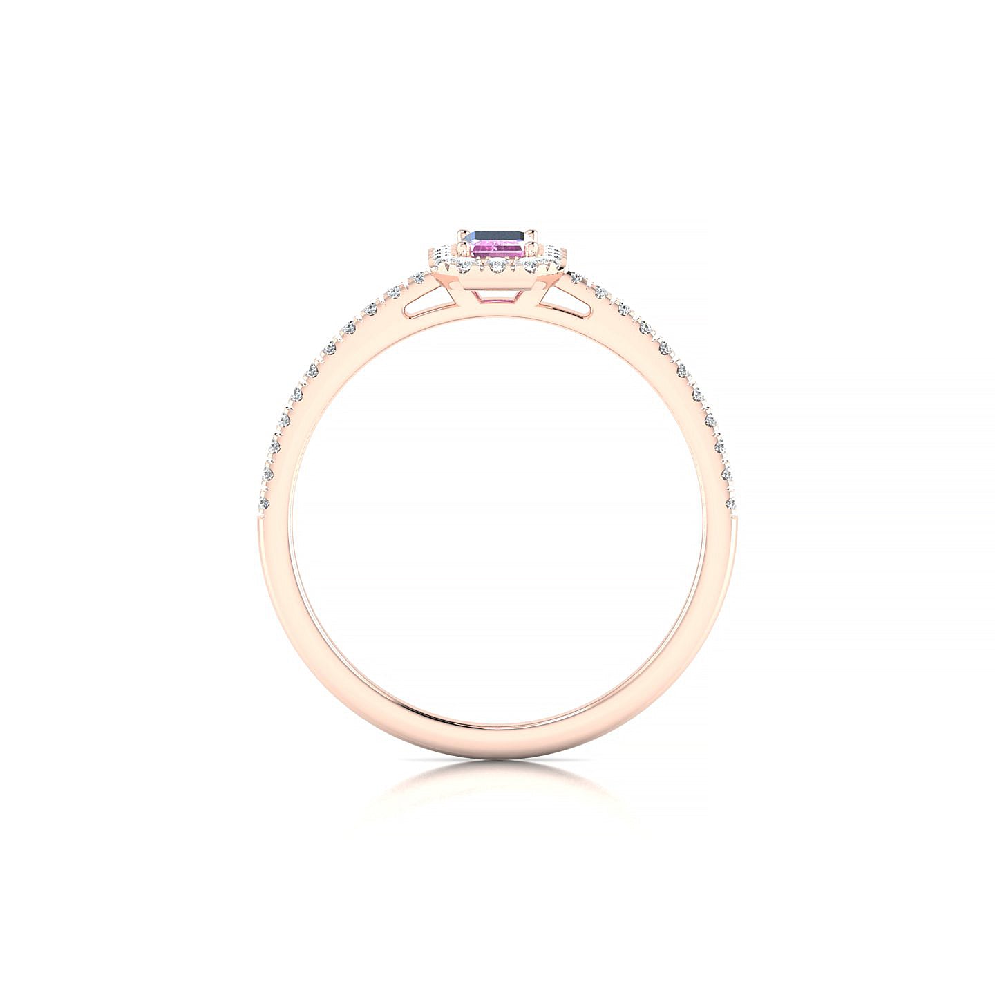 Sunrise | 18k Rose Gold 5 x 3 mm Emerald Pink Sapphire Ring