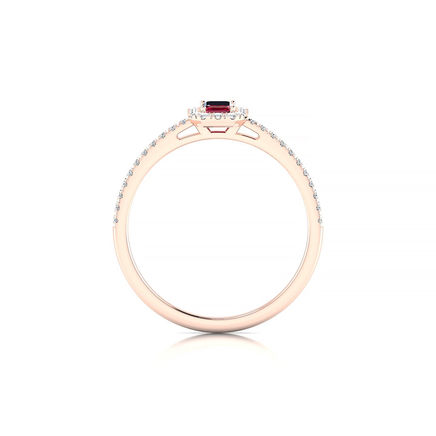 Sunrise | 18k Rose Gold 5 x 3 mm Emerald Ruby Ring
