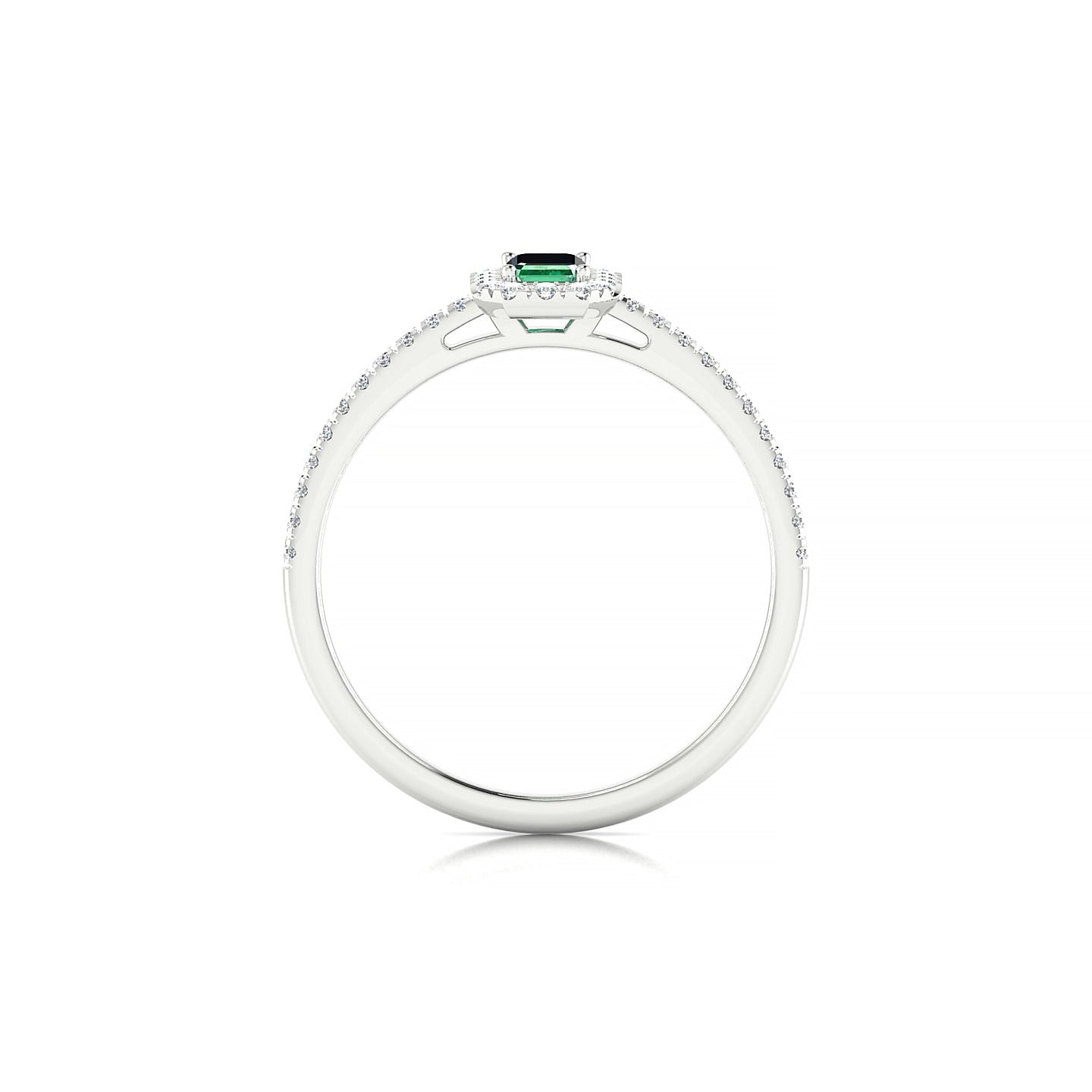 Sunrise | 18k White Gold 5 x 3 mm Emerald Emerald Ring