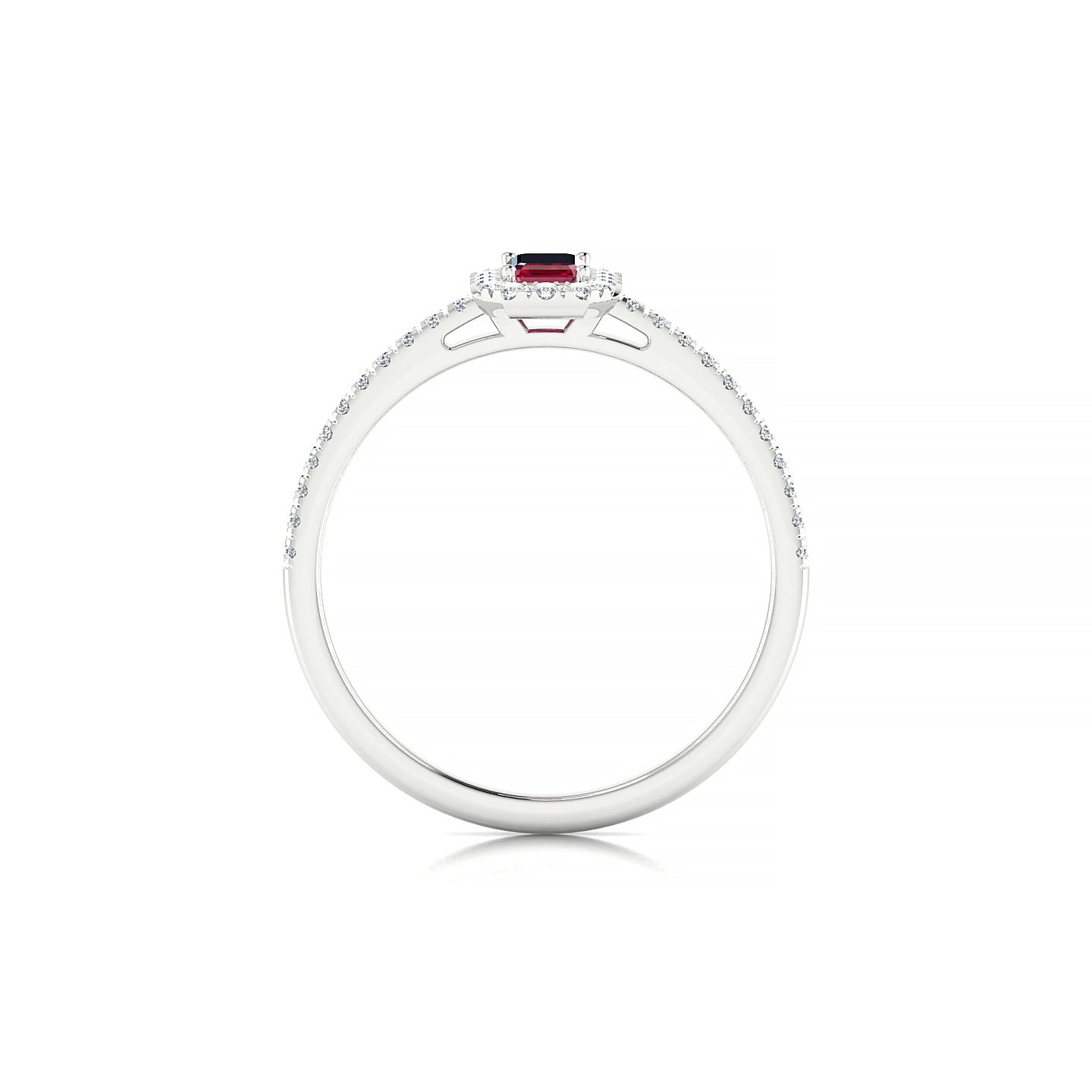 Sunrise | 18k White Gold 5 x 3 mm Emerald Ruby Ring