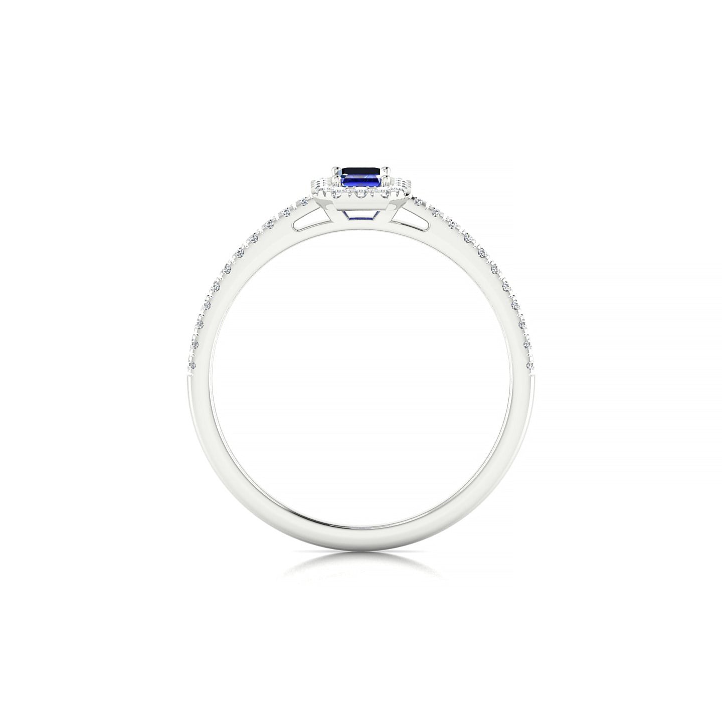 Sunrise | 18k White Gold 5 x 3 mm Emerald Sapphire Ring