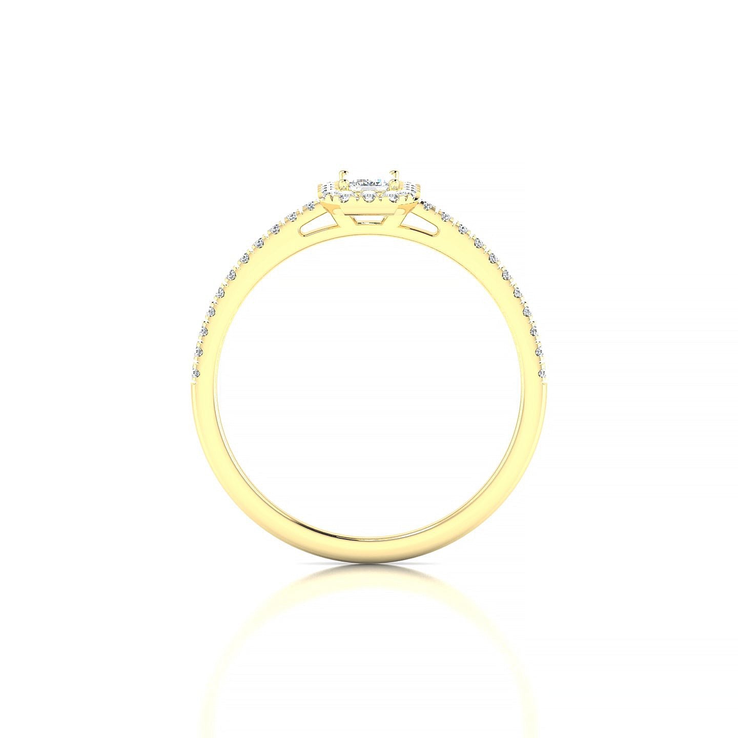 Sunrise | 18k Yellow Gold 5 x 3 mm Emerald Diamond Ring