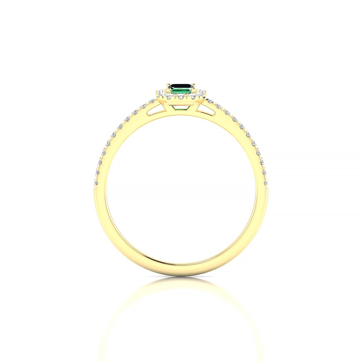 Sunrise | 18k Yellow Gold 5 x 3 mm Emerald Emerald Ring