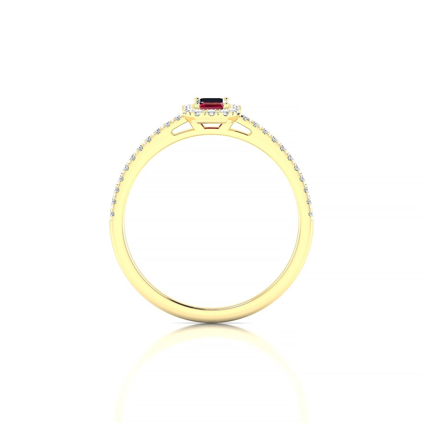 Sunrise | 18k Yellow Gold 5 x 3 mm Emerald Ruby Ring