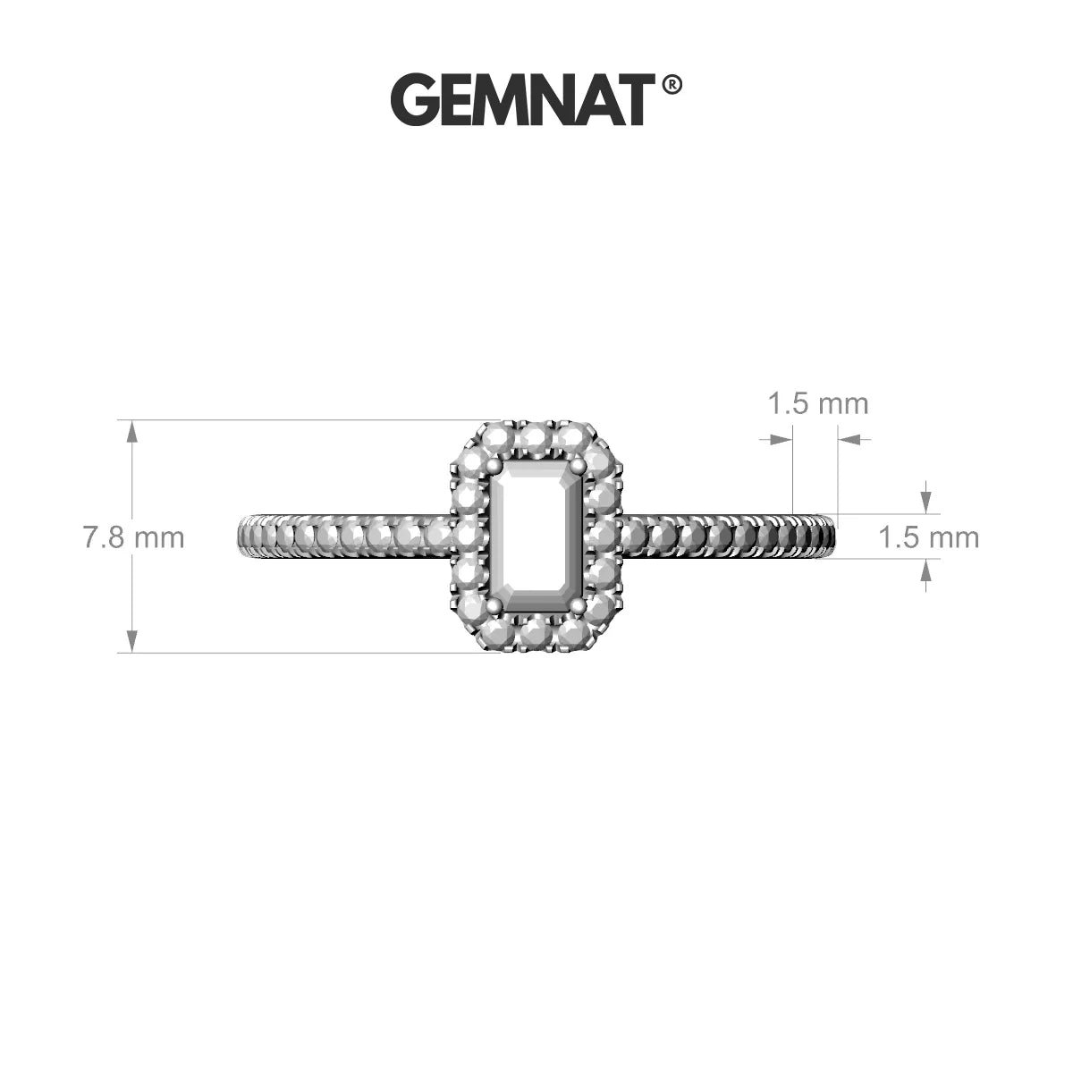Sunrise | 18k White Gold 5 x 3 mm Emerald Emerald Ring