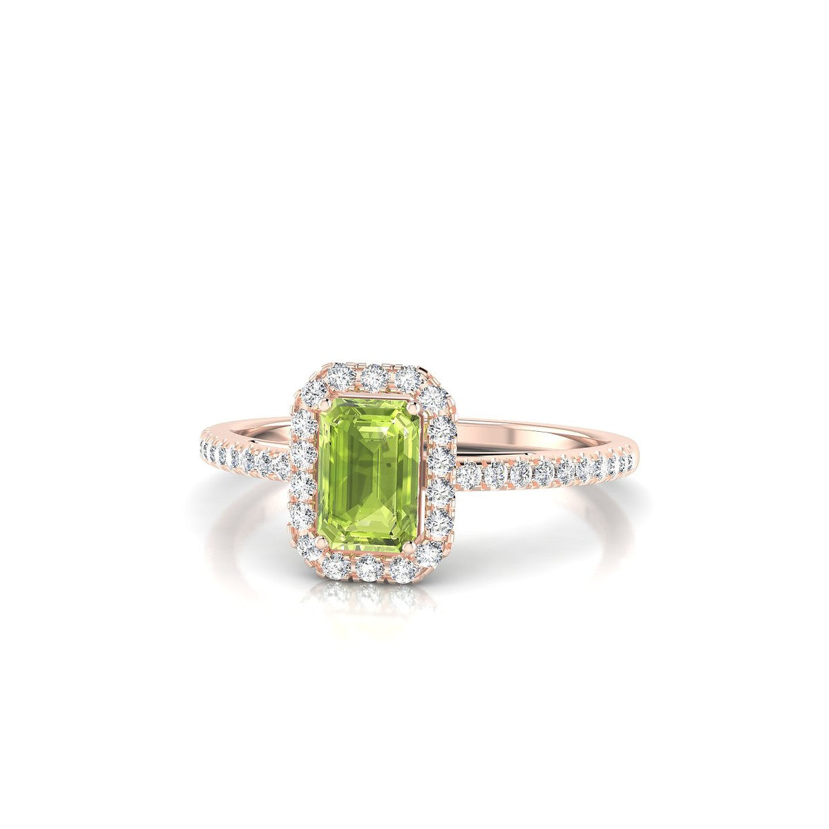 Sunrise | 18k Rose Gold 6 x 4 mm Emerald Peridot Ring