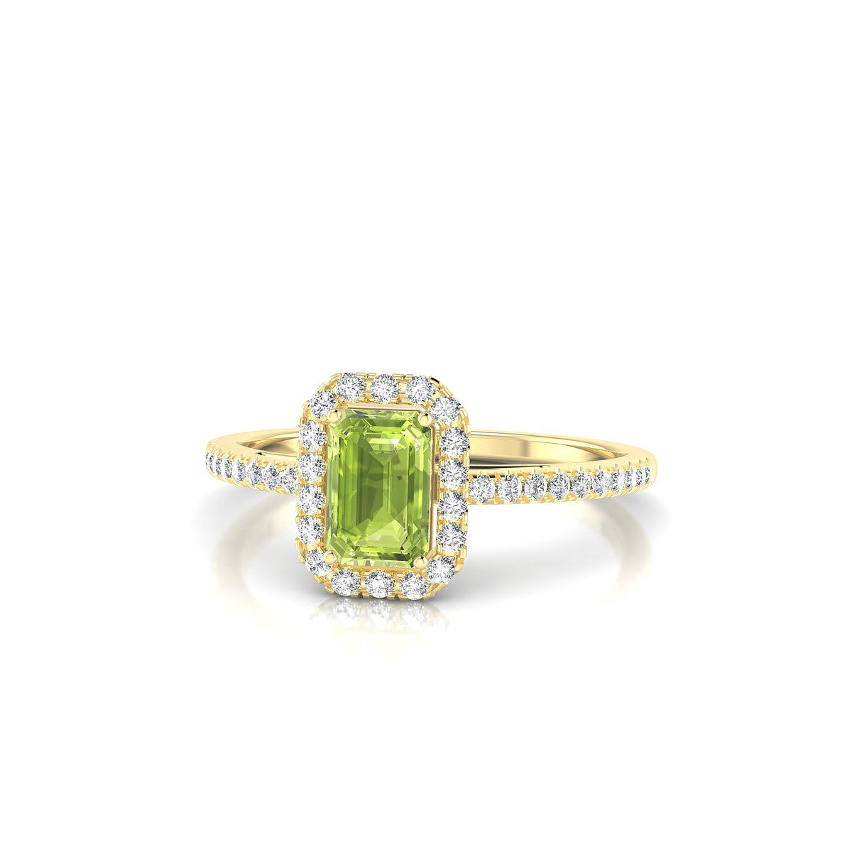 Sunrise | 18k Yellow Gold 6 x 4 mm Emerald Peridot Ring