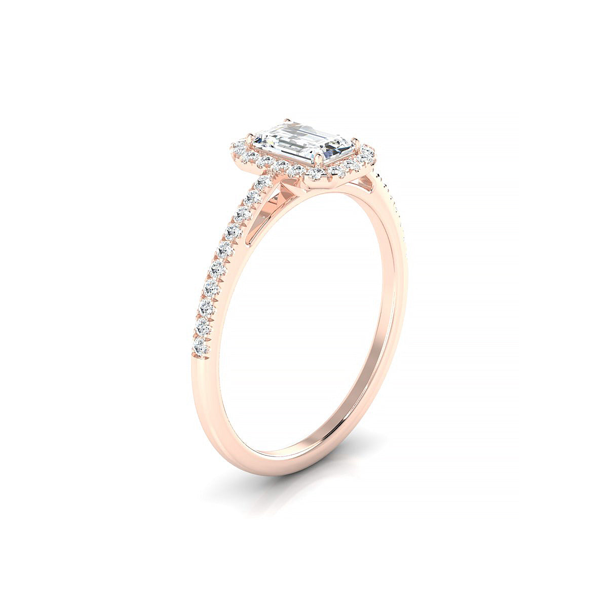 Sunrise | 18k Rose Gold 6 x 4 mm Emerald Diamond Ring
