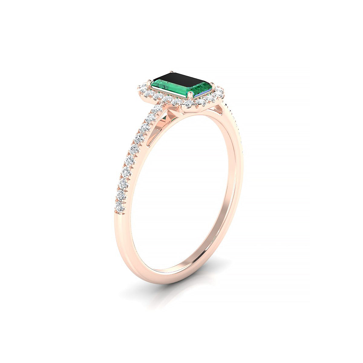 Sunrise | 18k Rose Gold 6 x 4 mm Emerald Emerald Ring
