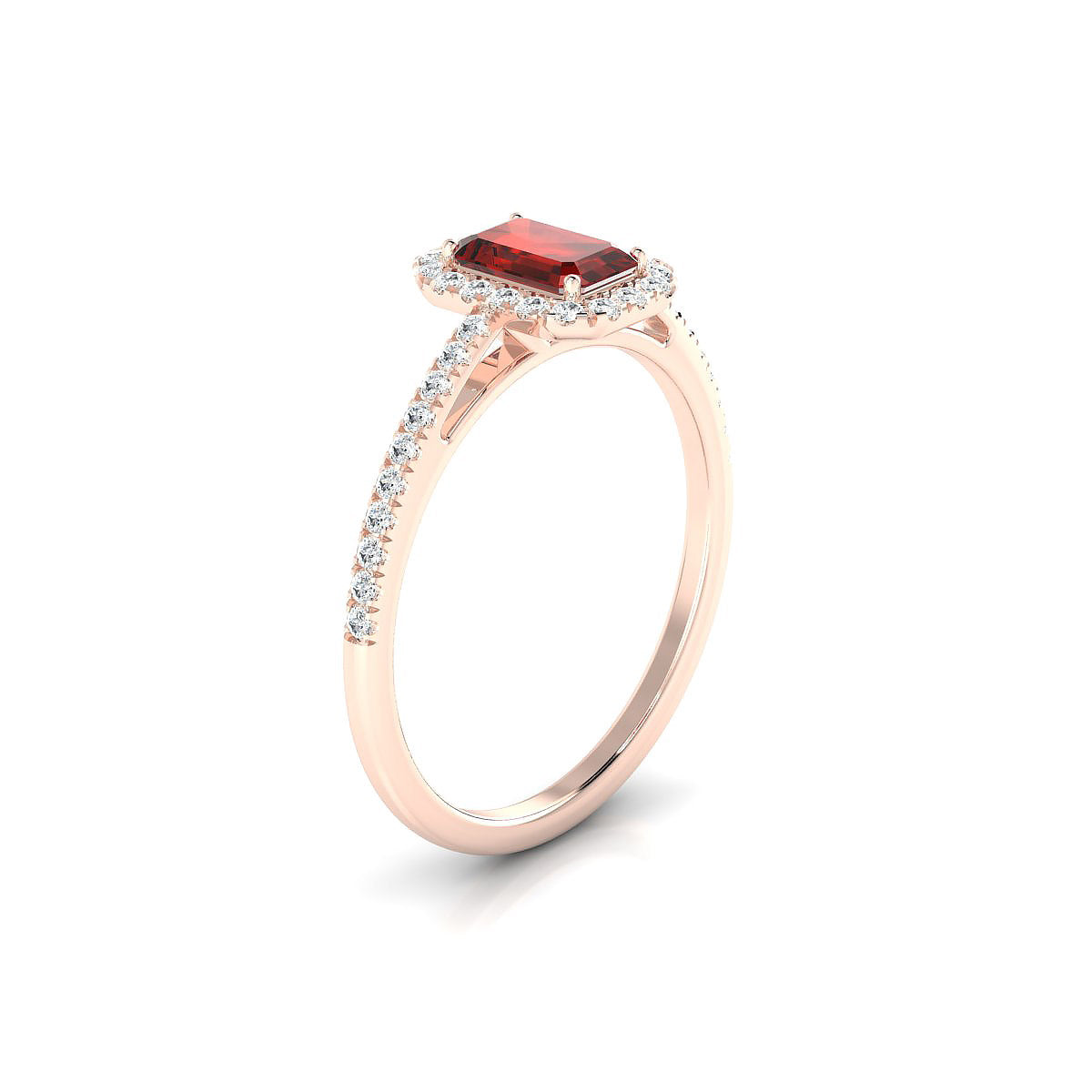 Sunrise | 18k Rose Gold 6 x 4 mm Emerald Garnet Ring