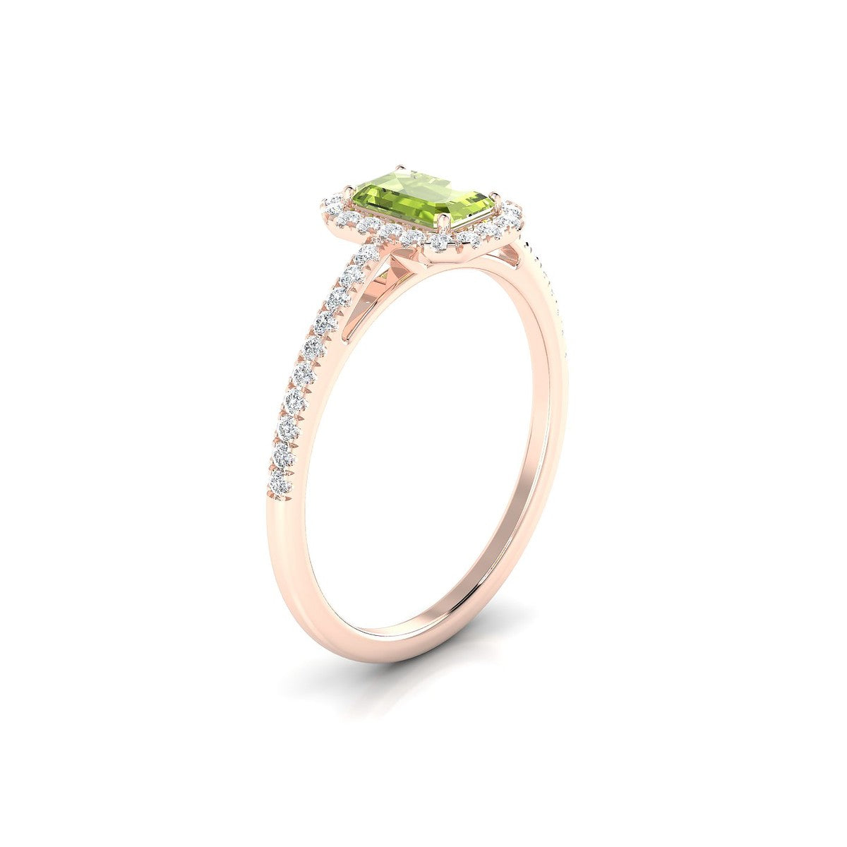 Sunrise | 18k Rose Gold 6 x 4 mm Emerald Peridot Ring