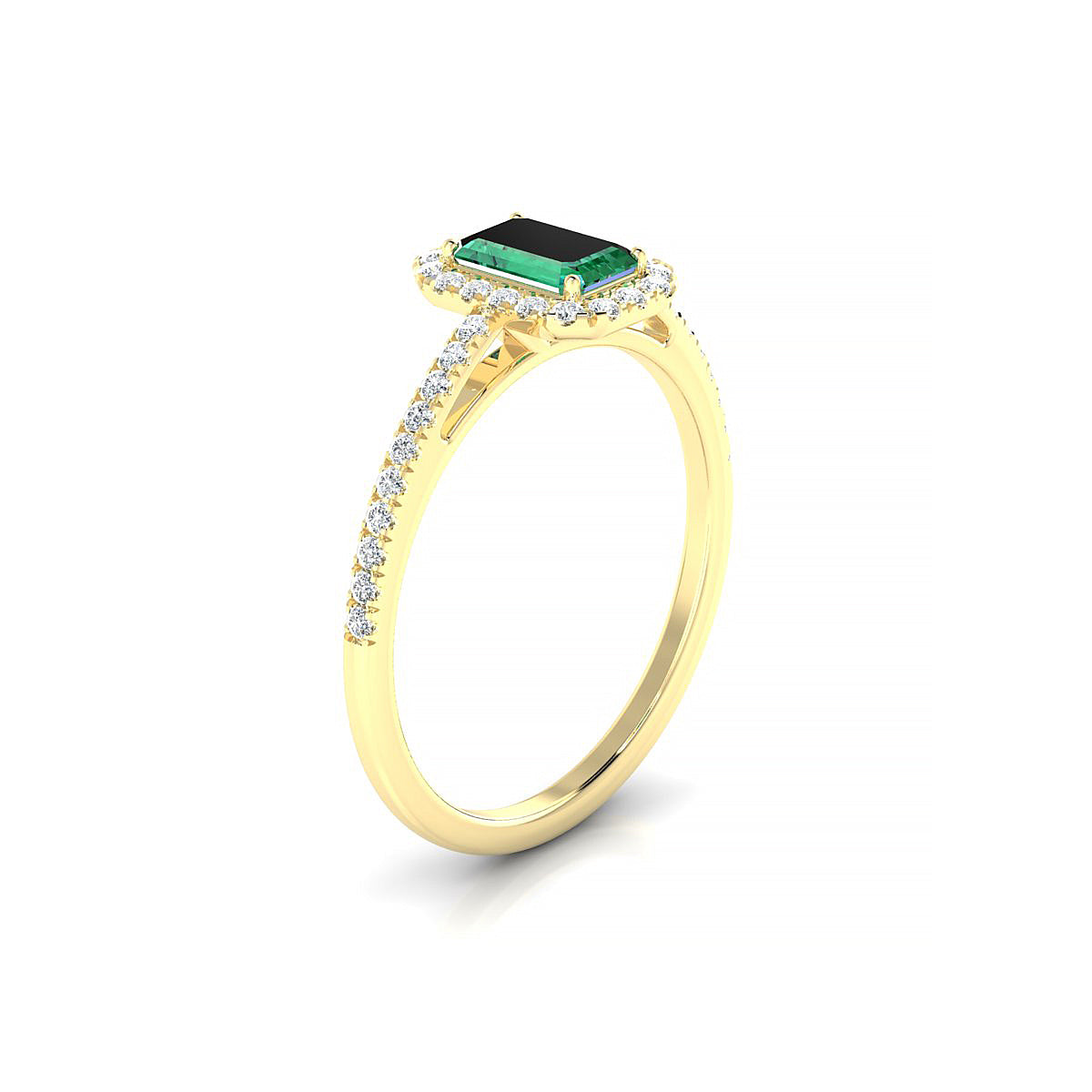 Sunrise | 18k Yellow Gold 6 x 4 mm Emerald Emerald Ring