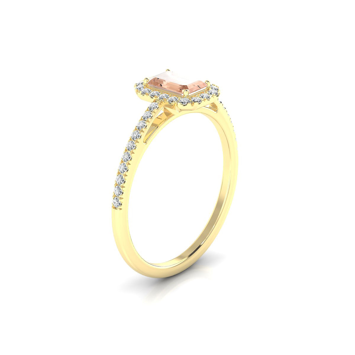 Sunrise | 18k Yellow Gold 6 x 4 mm Emerald Morganite Ring