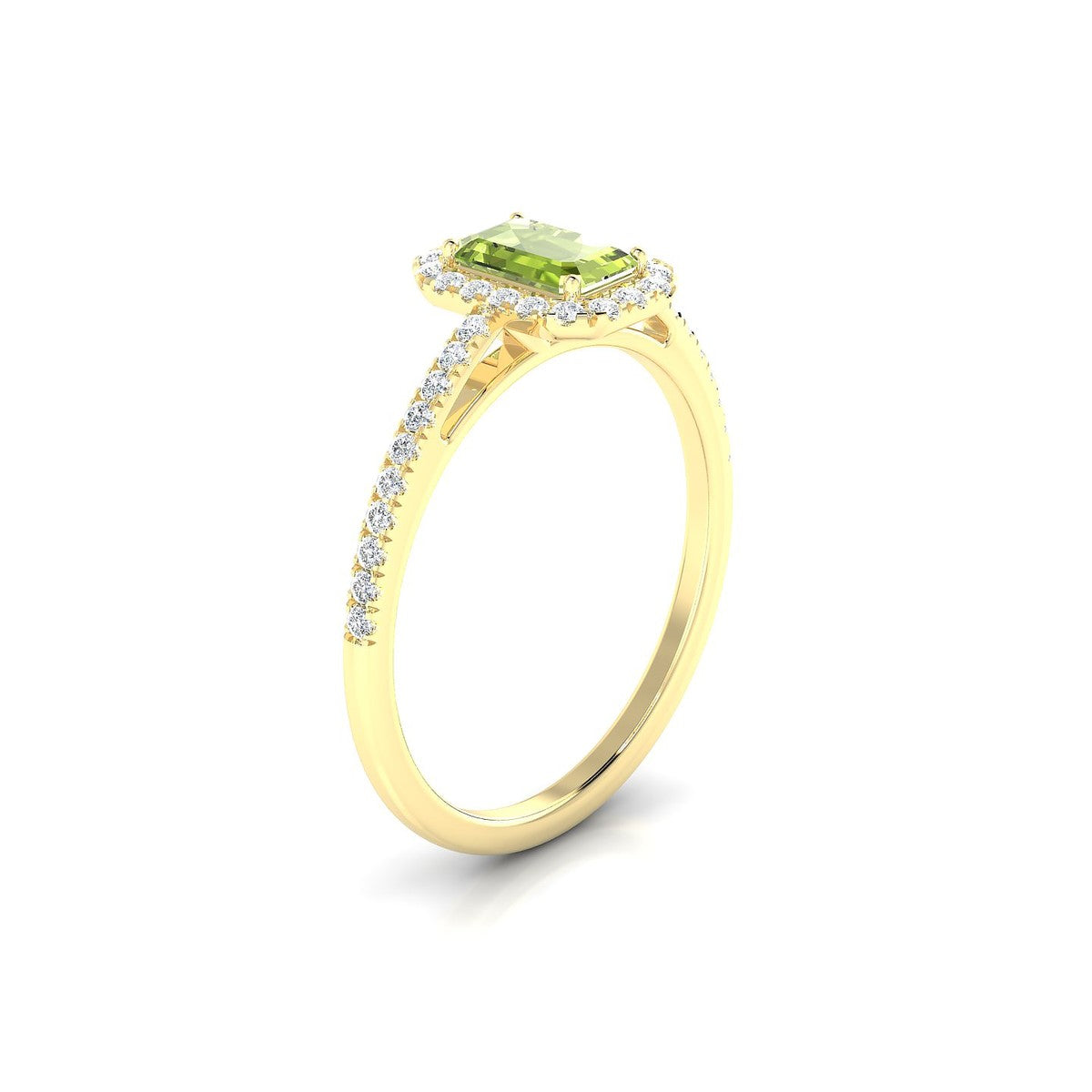 Sunrise | 18k Yellow Gold 6 x 4 mm Emerald Peridot Ring
