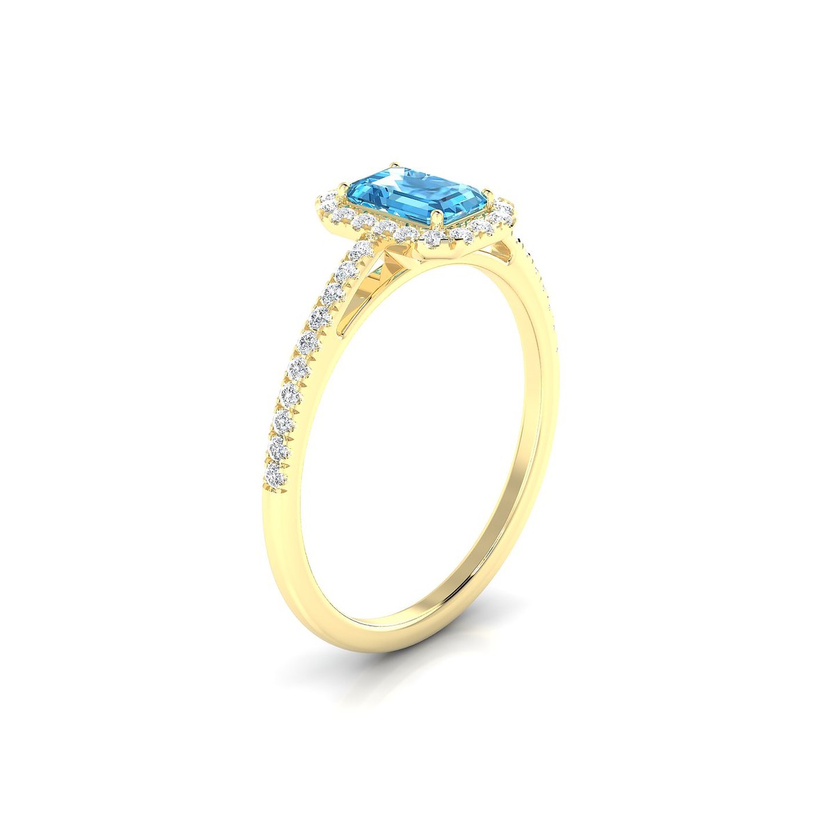 Sunrise | 18k Yellow Gold 6 x 4 mm Emerald Topaz Ring