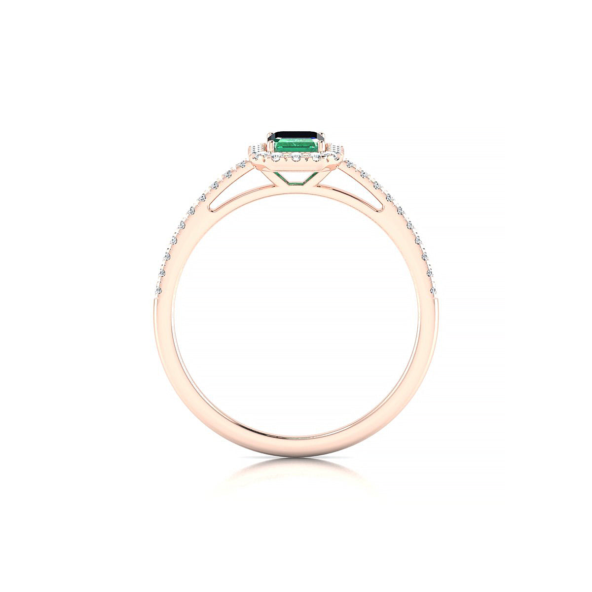 Sunrise | 18k Rose Gold 6 x 4 mm Emerald Emerald Ring