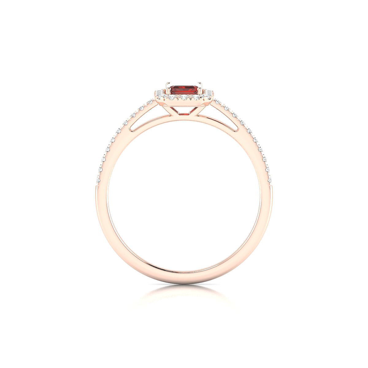 Sunrise | 18k Rose Gold 6 x 4 mm Emerald Garnet Ring
