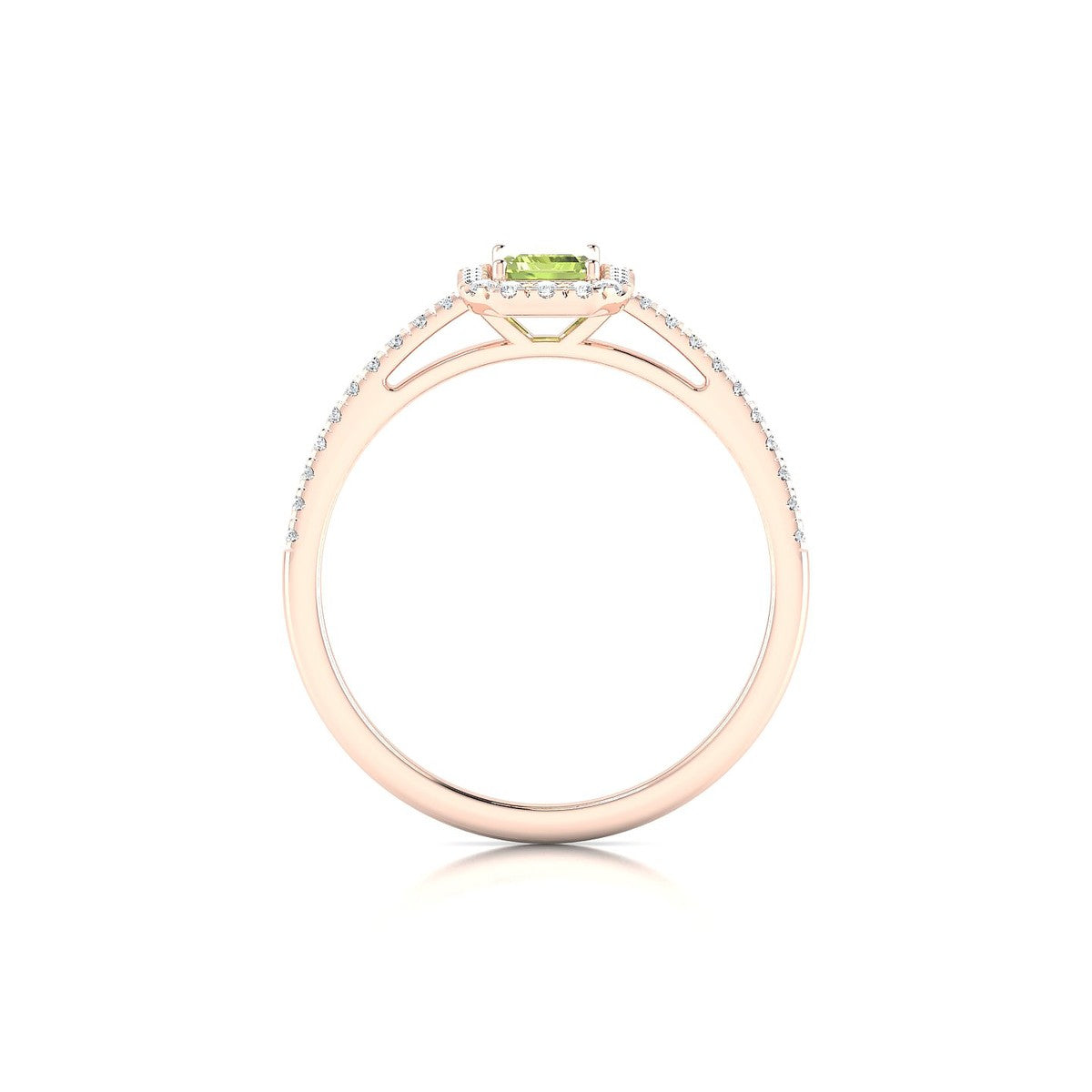 Sunrise | 18k Rose Gold 6 x 4 mm Emerald Peridot Ring