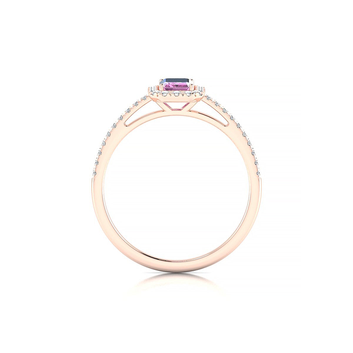 Sunrise | 18k Rose Gold 6 x 4 mm Emerald Pink Sapphire Ring