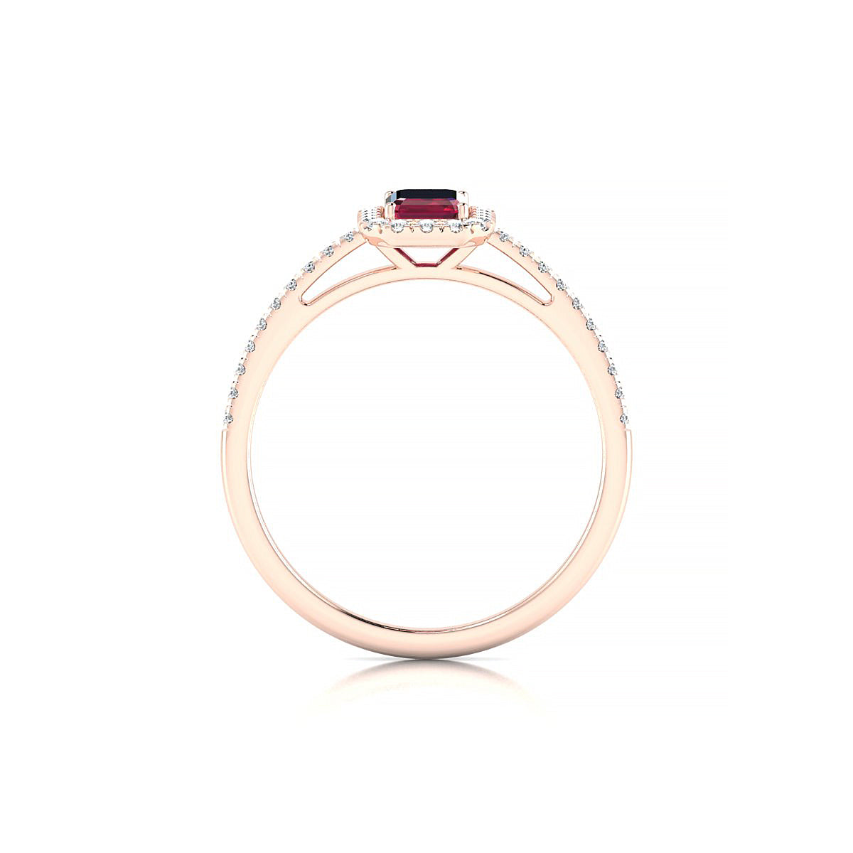 Sunrise | 18k Rose Gold 6 x 4 mm Emerald Ruby Ring