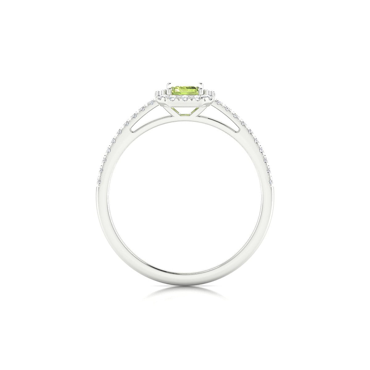 Sunrise | 18k White Gold 6 x 4 mm Emerald Peridot Ring