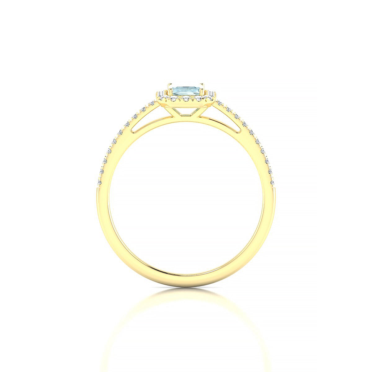 Sunrise | 18k Yellow Gold 6 x 4 mm Emerald Aquamarine Ring