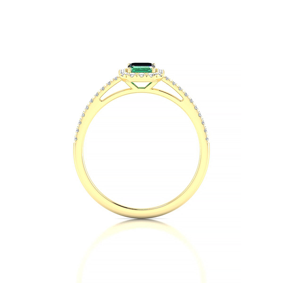 Sunrise | 18k Yellow Gold 6 x 4 mm Emerald Emerald Ring
