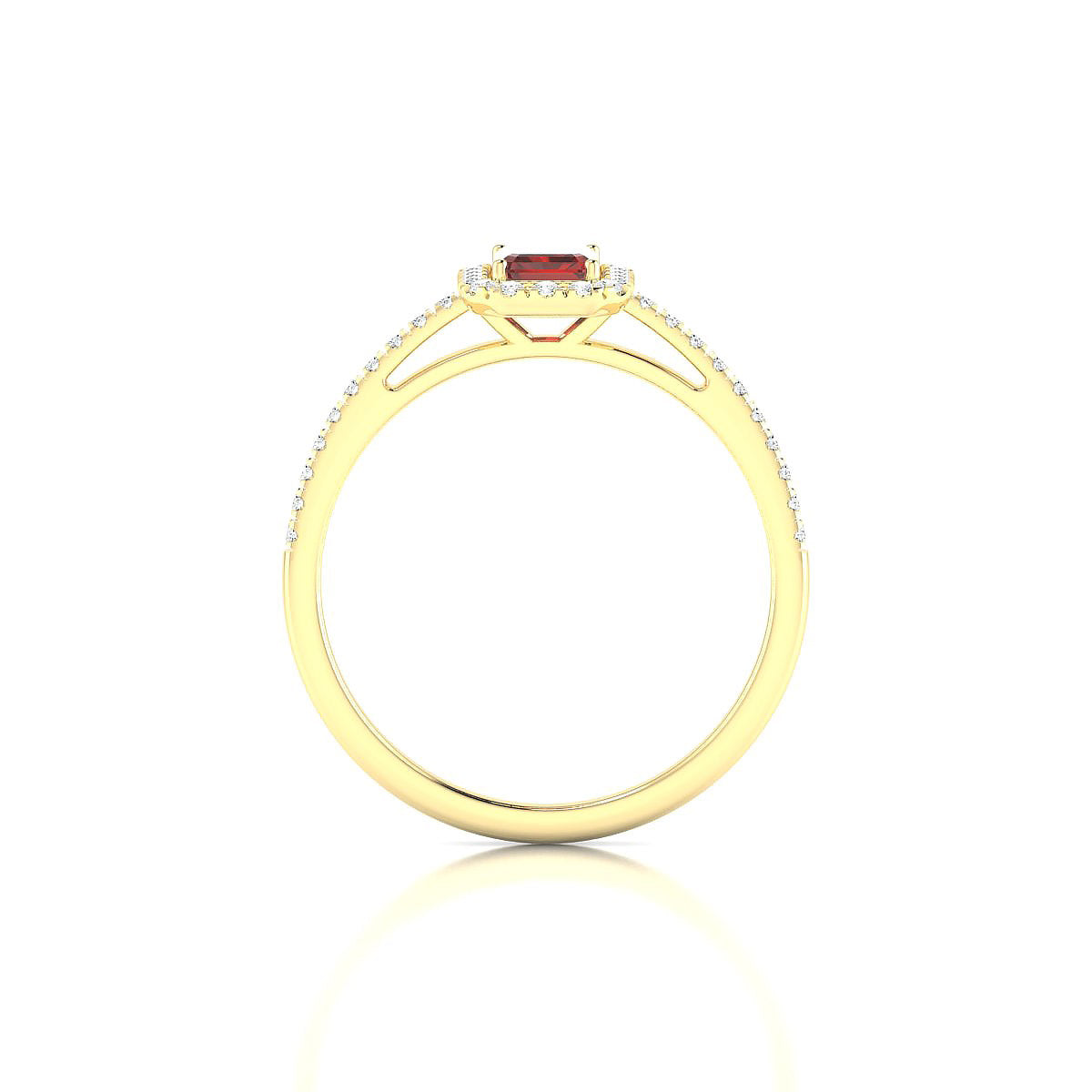 Sunrise | 18k Yellow Gold 6 x 4 mm Emerald Garnet Ring