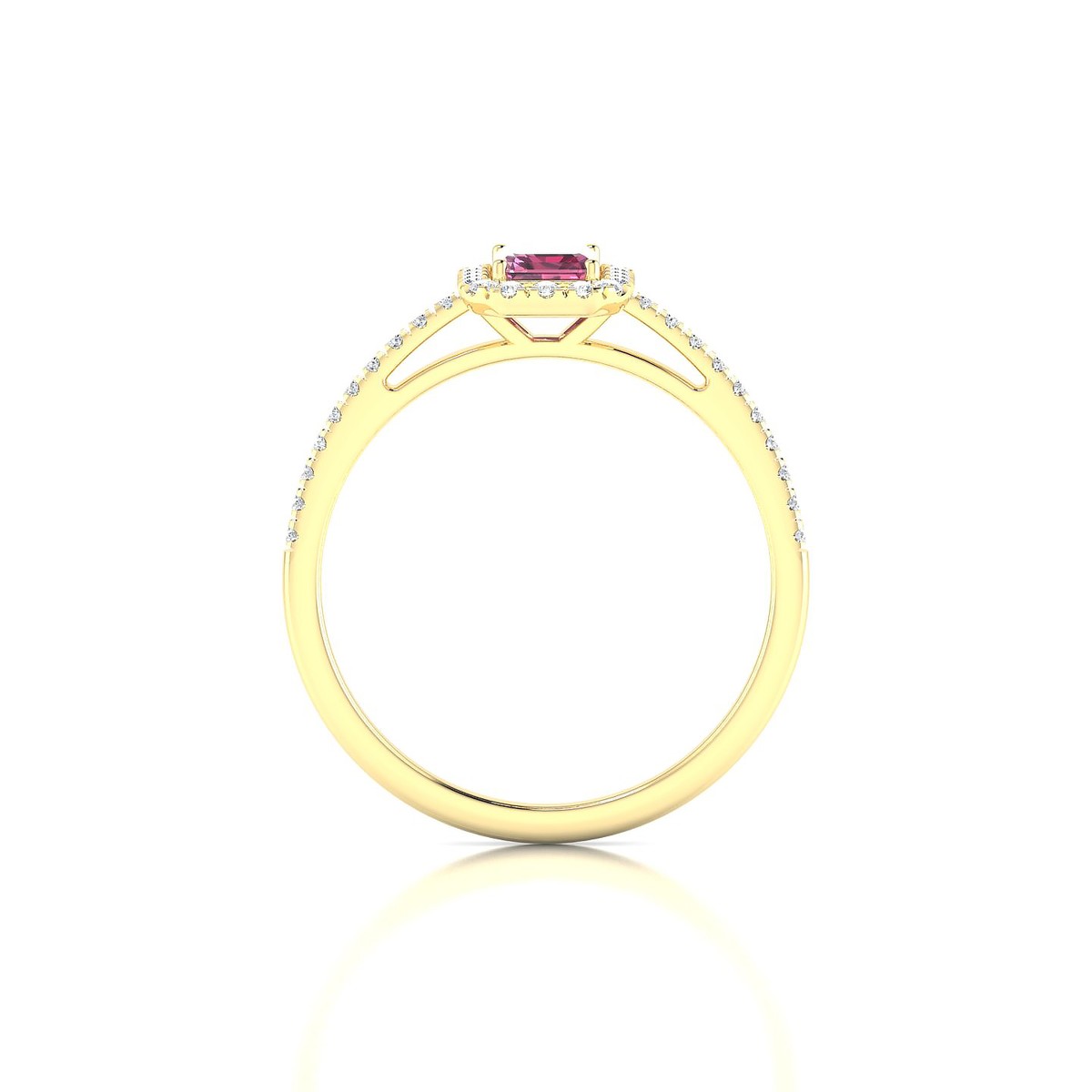 Sunrise | 18k Yellow Gold 6 x 4 mm Emerald Rhodolite Ring