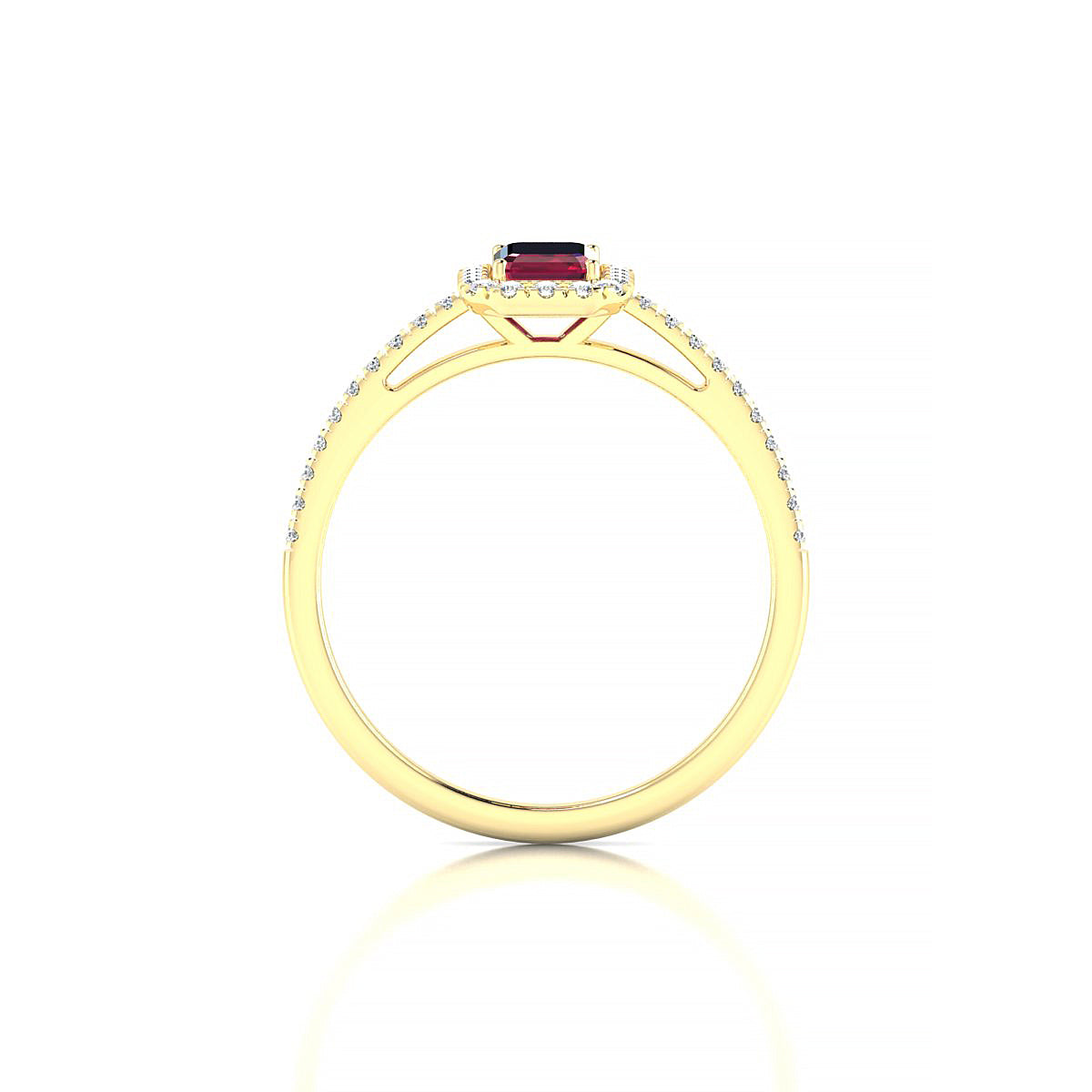 Sunrise | 18k Yellow Gold 6 x 4 mm Emerald Ruby Ring