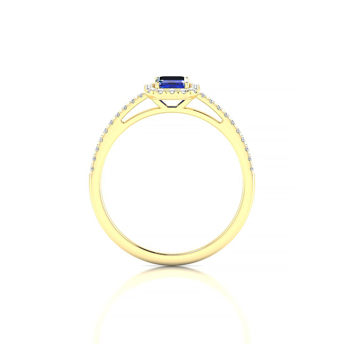 Sunrise | 18k Yellow Gold 6 x 4 mm Emerald Sapphire Ring