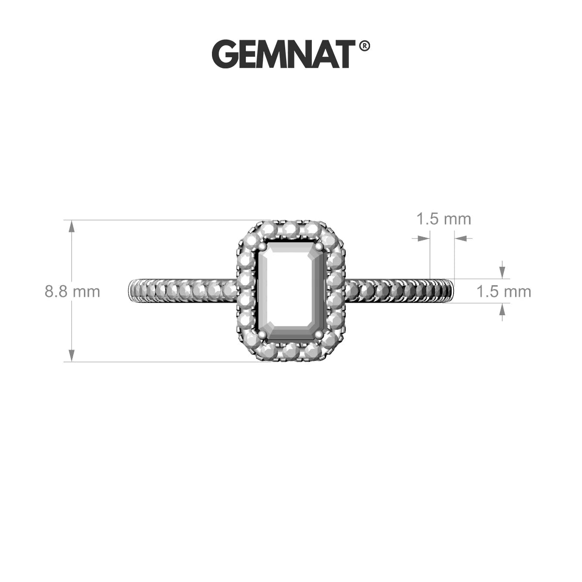 Sunrise | 18k White Gold 6 x 4 mm Emerald Peridot Ring
