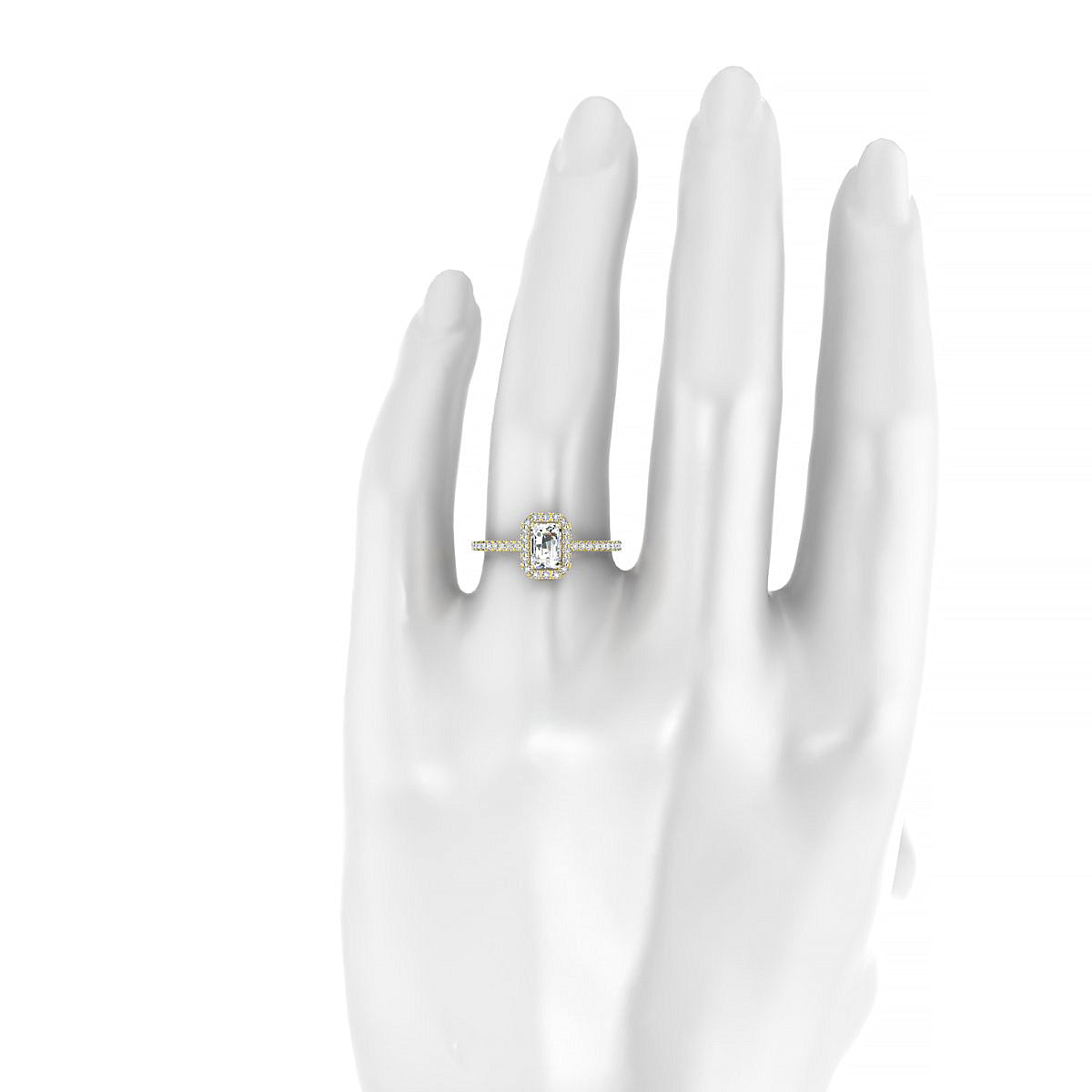 Sunrise | 18k Yellow Gold 6 x 4 mm Emerald Diamond Ring